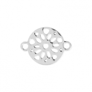 Mini distanziatore 2 anellini rosone 10.5x8 mm rodiato x1