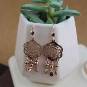 Ciondolo in metallo goccia piatta 7 x 4 mm argentato  x 4