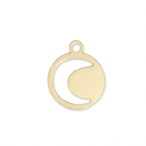 Ciondolo luna traforato 9.5 mm dorato  x1