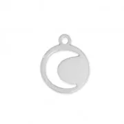 Ciondolo luna traforato 9.5 mm rodio x1