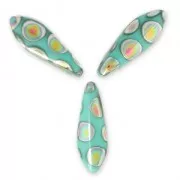 Daghe mm. 5x16 Green Turquoise Peacock x50