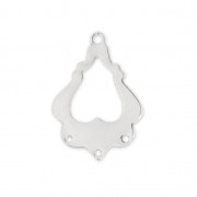 Distanziatore etnico 3 fori 24 mm Placcatura argento fino x1