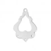 Distanziatore etnico 3 fori 24 mm Placcatura argento fino x1