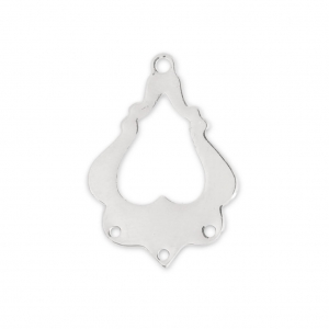 Distanziatore etnico 3 fori 24 mm Placcatura argento fino x1