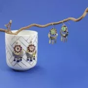 Distanziatore mezzaluna martellato 5 fori 13x19 mm Placcatura argento fino x1