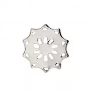 Distanziatore traforato a forma di stella 15 mm Placcatura argento fino x1