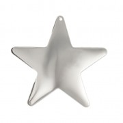 Pendente stella in ottone 42x43 mm Placcatura argento fino x1