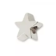 Passante stella 6x6 mm per cordone 1 mm Placcatura argento fino x1