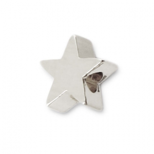 Passante stella 6x6 mm per cordone 1 mm Placcatura argento fino x1