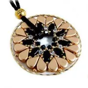 Perle in vetro Amos® par Puca® 5x8mm Opaque Light Rose Ceramic Look x10g