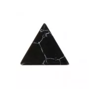 Cabochon triangolo imitazione Howlite dipinto 8.5x8.5 mm Jet x5