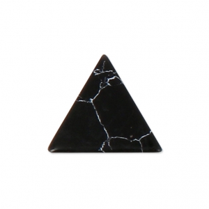Cabochon triangolo imitazione Howlite dipinto 8.5x8.5 mm Jet x5