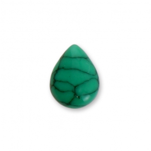 Cabochon pera imitazione Howlite tinto 8x6mm Green x5