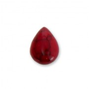 Cabochon pera imitazione Howlite tinto 8x6mm Red Corail x5