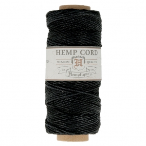 Bobina di 62 metri filo di canapa Hemp Cord 1.1 mm Nero