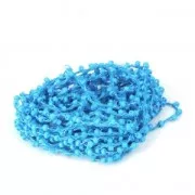 Cordone con rocailles 2.4 mm per creazioni DIY - Azzurro x3m