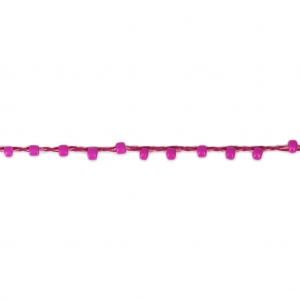 Cordone con rocailles 2.4 mm per creazioni DIY - Fuchsia x3m