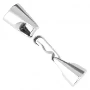 Chiusura in metallo per cordone 4 mm Placcatura Argento Antico x1