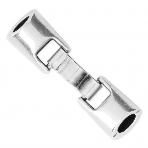 Chiusura in metallo per cordone 6 mm Placcatura Argento Antico x1