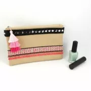 Triplo pompon grande imitazione cotone 7 cm Multi Grigio x1