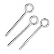 Chiodini testa ad occhiello in Argento 925 - Fabbricazione europea - mm. 18x0.8 x10|raw }}