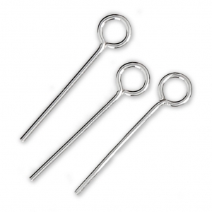 Chiodini testa ad occhiello in Argento 925 - Fabbricazione europea - mm. 18x0.8 x10