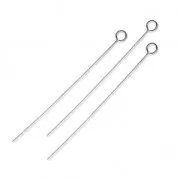 Chiodini testa ad occhiello in Argento 925 - Fabbricazione europea -  mm. 50x0.7 x5