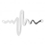 Distanziatore 2 anellini Electrocardiogramma  27x17 mm Argento 925 x1|raw }}