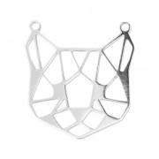 Pendente origami Testa di gatto 19x11mm Argento 925 x1|raw }}