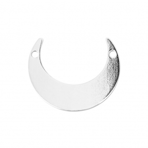 Distanziatore 2 fori Mezza-luna 16x13 mm Argento 925 x1