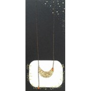 Distanziatore mezzaluna martellato in ottone 46 mm oro rosa x1