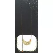 Distanziatore mezzaluna martellato in ottone 46 mm oro rosa x1