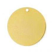 Medaglietta liscia mm 25 mm dorato con oro fino x1