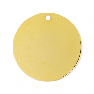 Medaglietta liscia mm 25 mm dorato con oro fino x1
