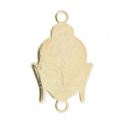 Distanziatore 2 anelli testa di bouddha 18x11 mm Argento 925 placcatura oro 3 microns x1|raw }}