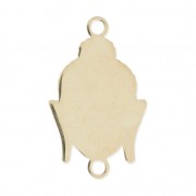 Distanziatore 2 anelli testa di bouddha 18x11 mm Argento 925 placcatura oro 3 microns x1