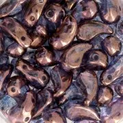 Perline di vetro 2 fori Zoliduo® Right 5x8mm Crystal Dark Bronzex20