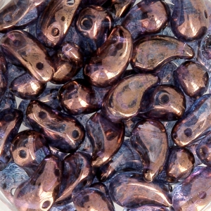 Perline di vetro 2 fori Zoliduo® Right 5x8mm Crystal Dark Bronzex20