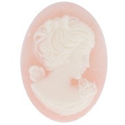 Cameo in resina 18x13 mm - lato destro - Rosa chiaro x1|raw }}
