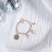 Cameo in resina 18x13 mm - lato destro - Rosa chiaro x1