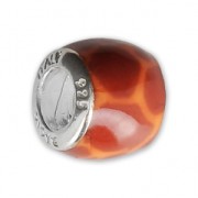 Perla foro largo resina epossidica e argento 925 - Africa - Arancione x1|raw }}