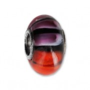 Perla di Murano e Argento 925 - Glassbeads - Arancione - Rosa - Nero x1