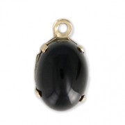 Castone per cabochon ovale retro piatto 8x6 mm Gold filled 
