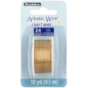 Filo di ottone Artistic Wire 0,51 mm - grezzo con trattamento anti-ossidazione x 9,1 m