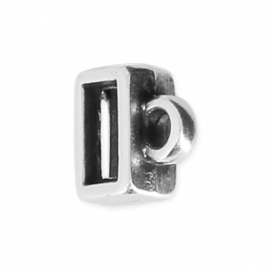 Passante per ciondolo per laccetto piatto 5 mm Placcatura argento antico x1