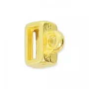 Passante per ciondolo per laccetto piatto 5 mm Dorato con oro fino x1