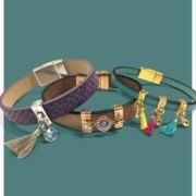 Passante per ciondolo per laccetto piatto 5 mm Dorato con oro fino x1