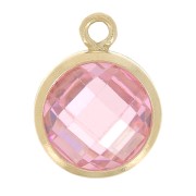Pendente 8.5x6.5 mm - Ossido di zirconio - Light Rose Gold filled x1