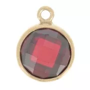 Pendente8.5x6.5 mm - Ossido di zirconio - Siam Gold filled x1