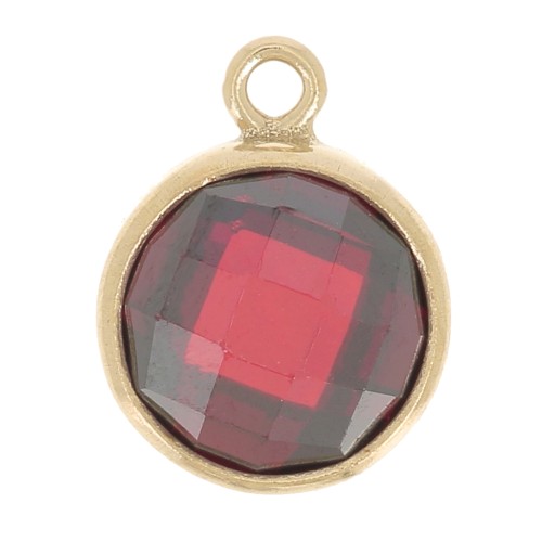 Pendente8.5x6.5 mm - Ossido di zirconio - Siam Gold filled x1